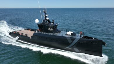 UK’s Royal Navy ‘NavyX’ innovation team's modified Damen Fast Crew Supplier (FCS) 4008 named XV Patrick Blackett