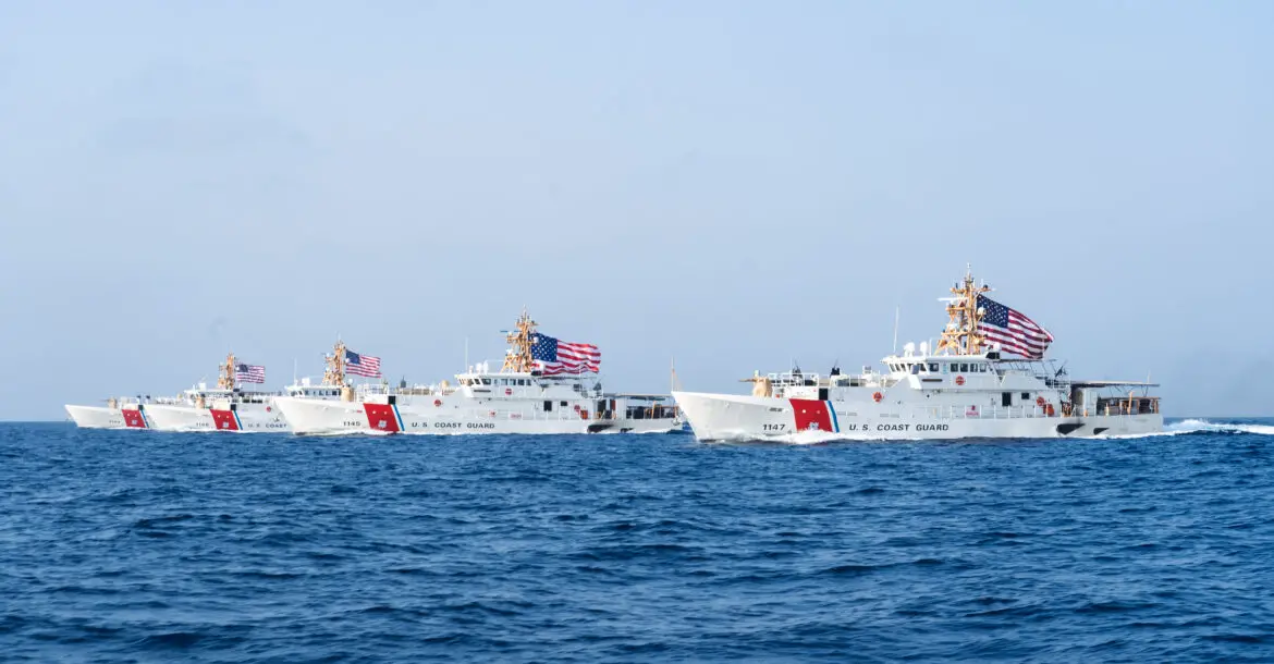 Sentinel-class fast response cutters (FRC) at USCG Bahrain Station.