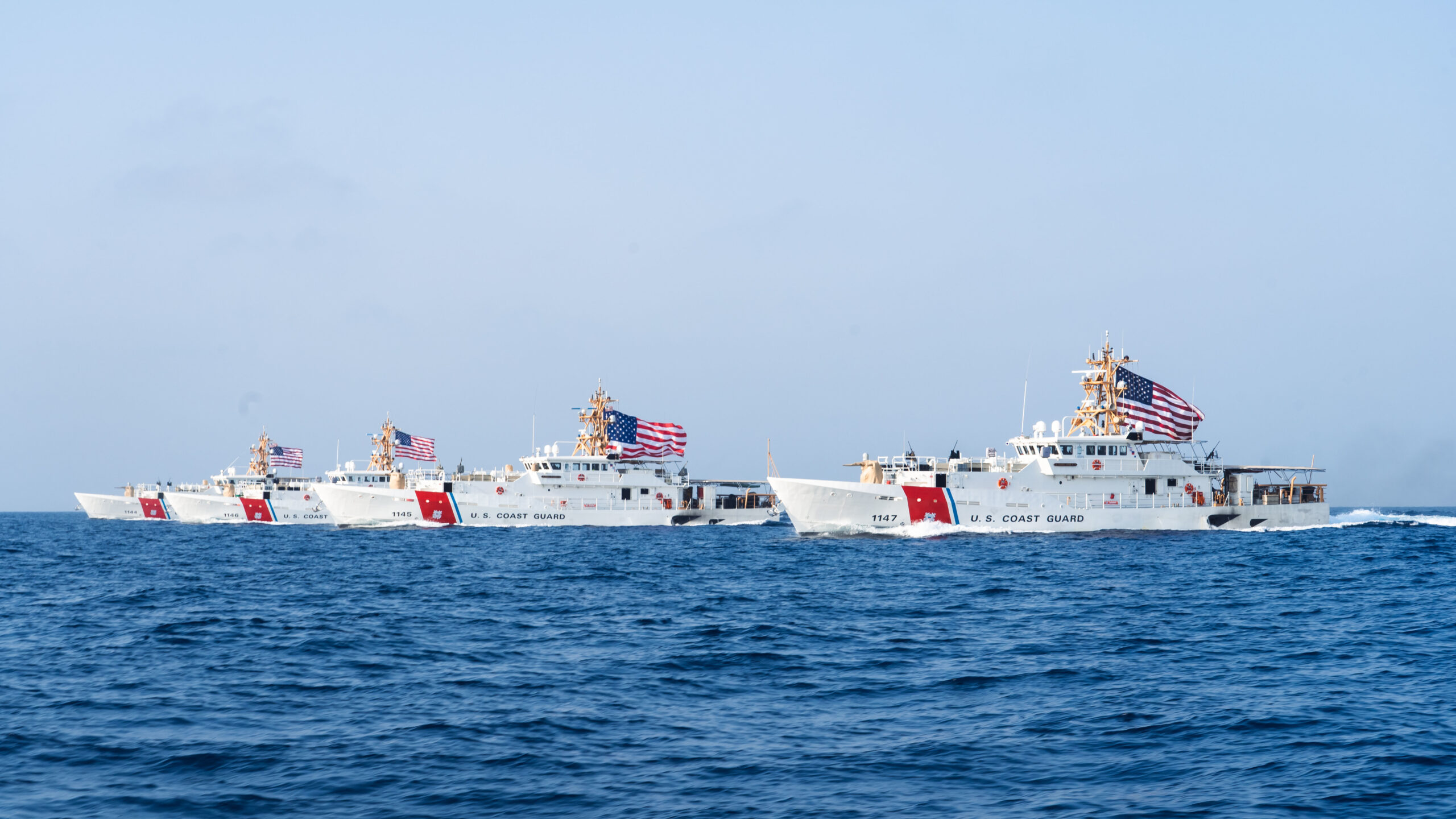 Sentinel-class fast response cutters (FRC) at USCG Bahrain Station.