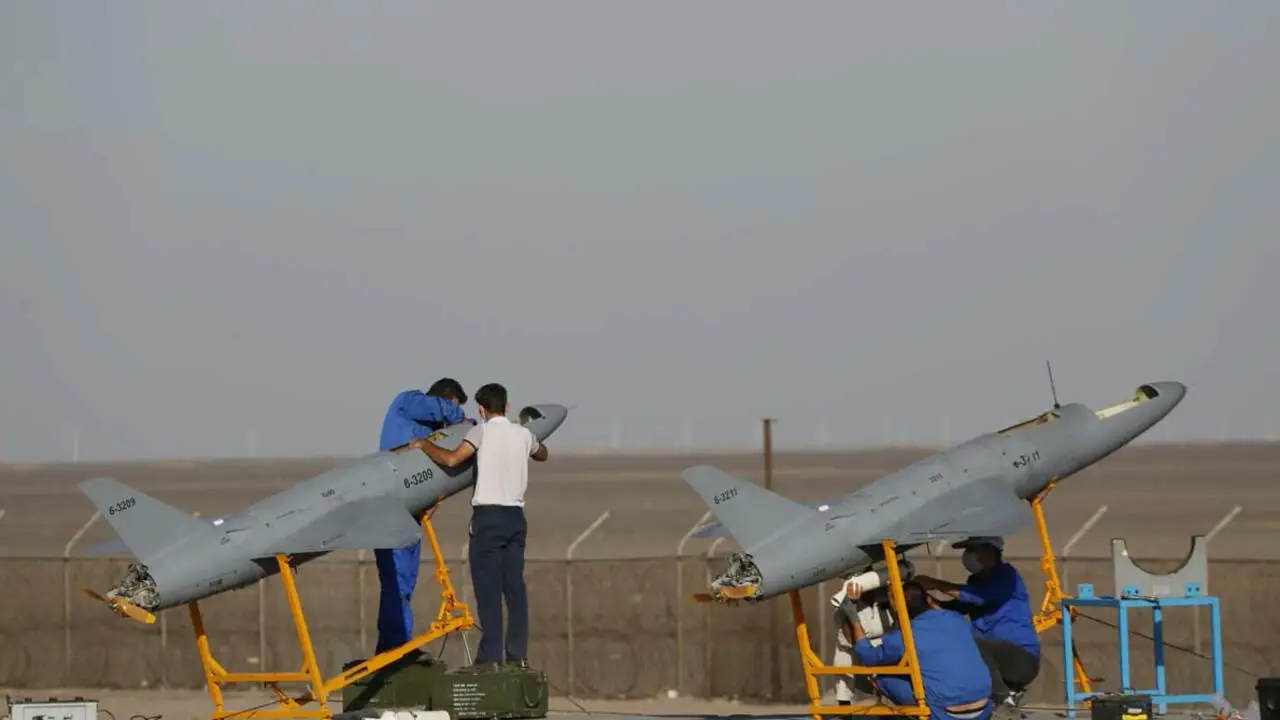Iranian drones during a military exercise