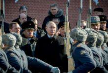 Russian President Vladimir Putin attends wreath-laying ceremony