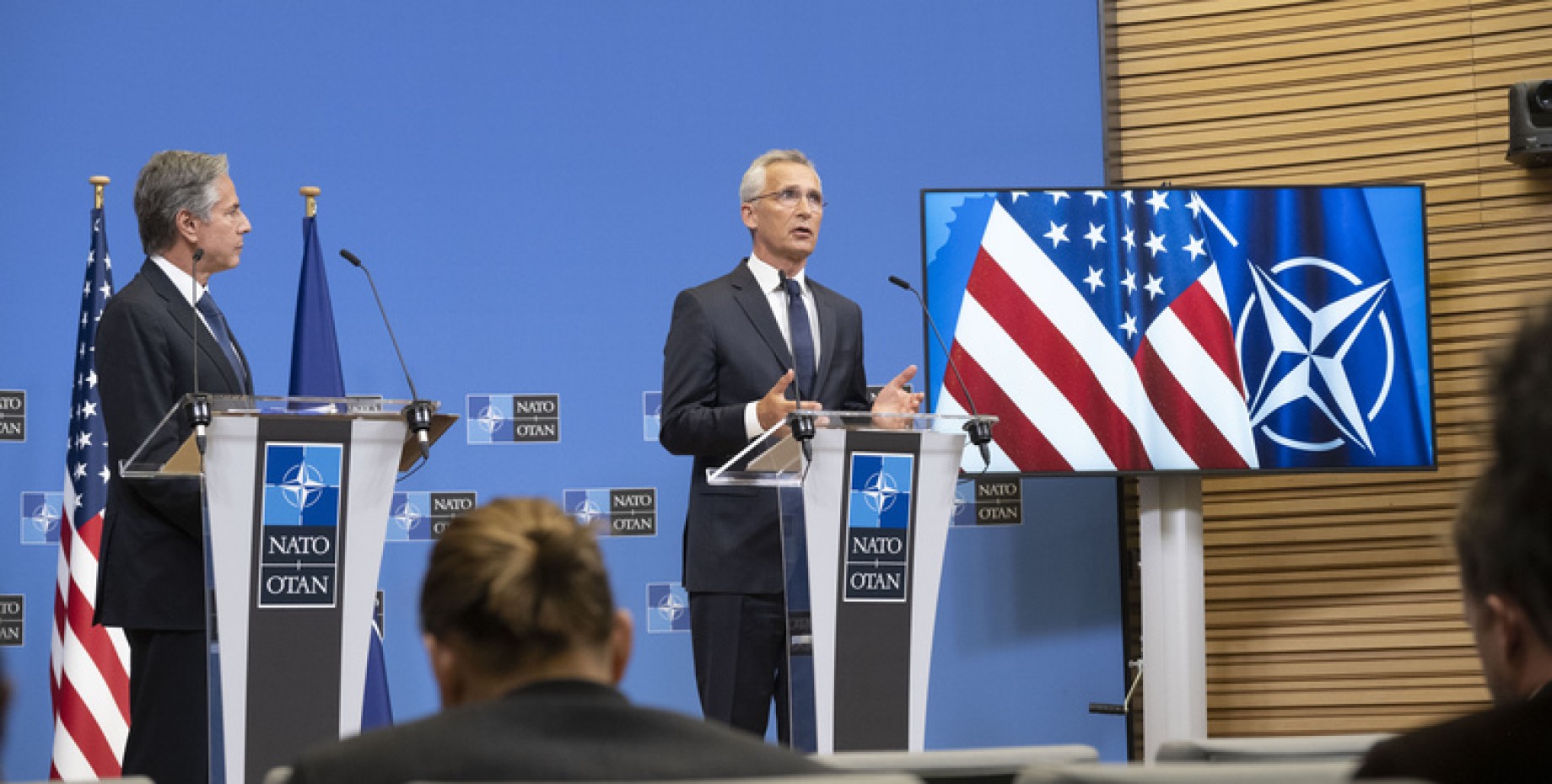 NATO Secretary General Jens Stoltenberg with US Secretary of State Antony Blinken