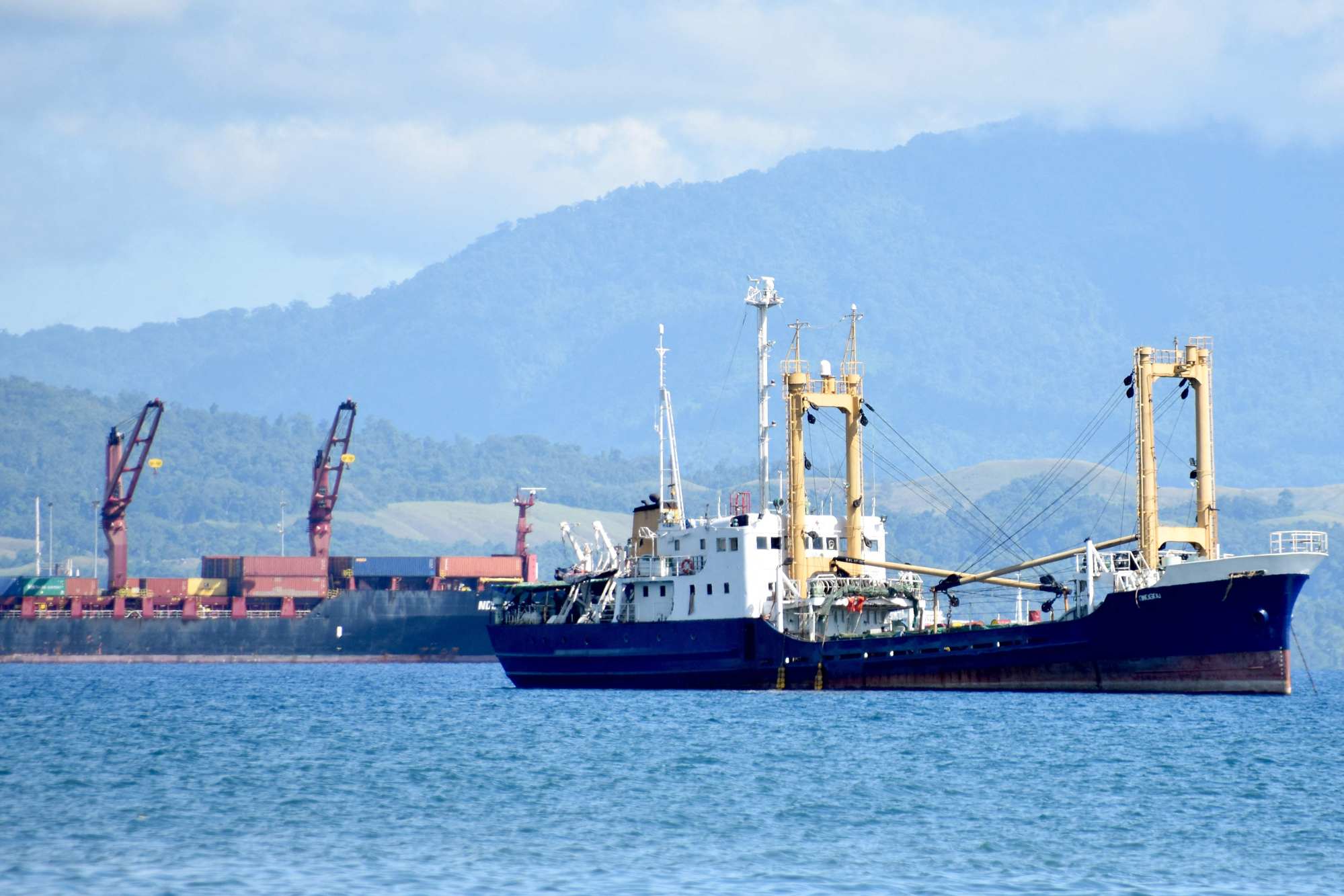 Ships are seen anchored near the Solomon Islands’ Honiara port