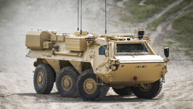 Fox six-wheeled armored vehicle