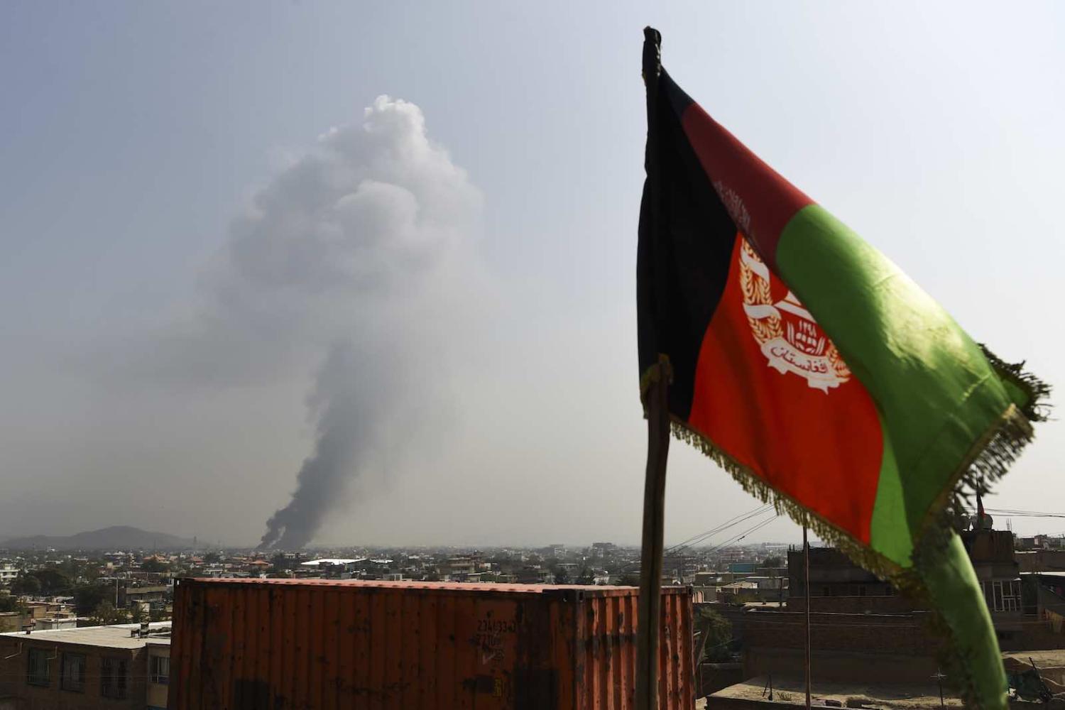 Smoke over Kabul after an explosion.