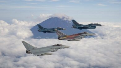 The Japan Air Self Defense Force and German Air Force conducting their first bilateral exercise in Japanese territory