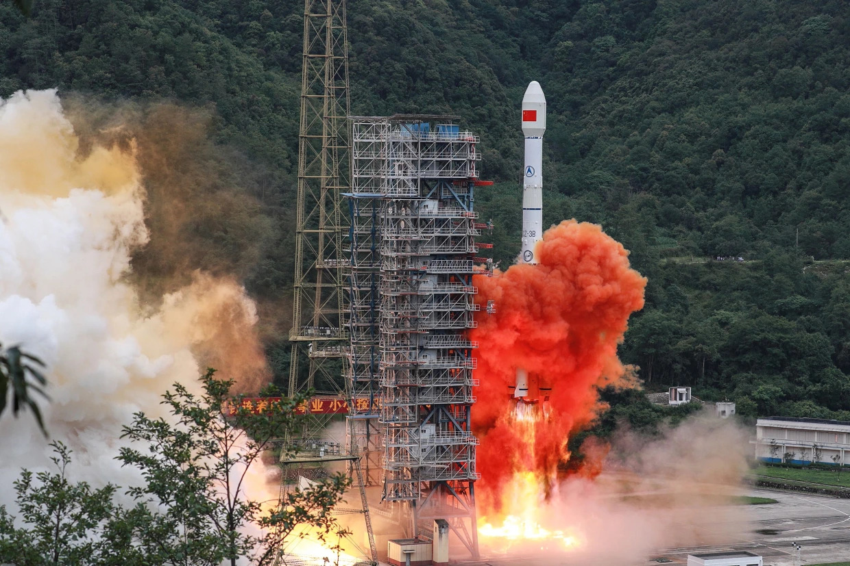 A Long March 3B rocket carrying the Beidou-3GEO3 satellite lifts off from the Xichang Satellite Launch Center in China