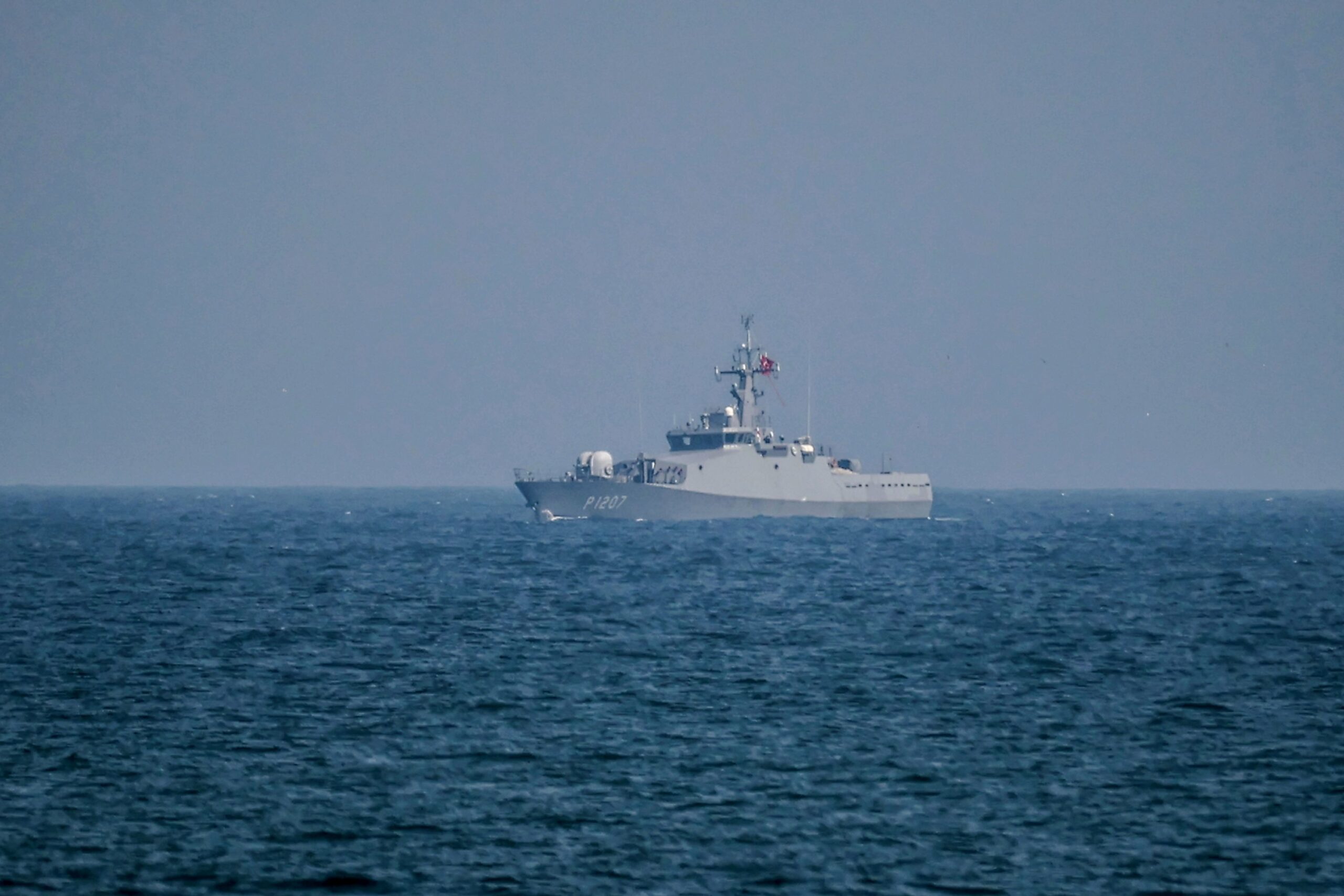A Turkish naval patrol boat in an undisclosed location in the Black Sea