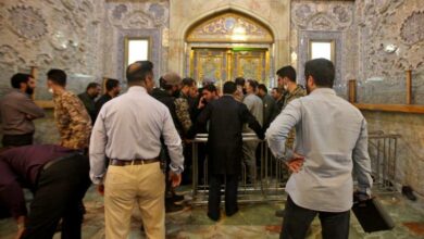 Iranian security forces deploy following an armed attack at the Shah Cheragh mausoleum in the city of Shiraz.