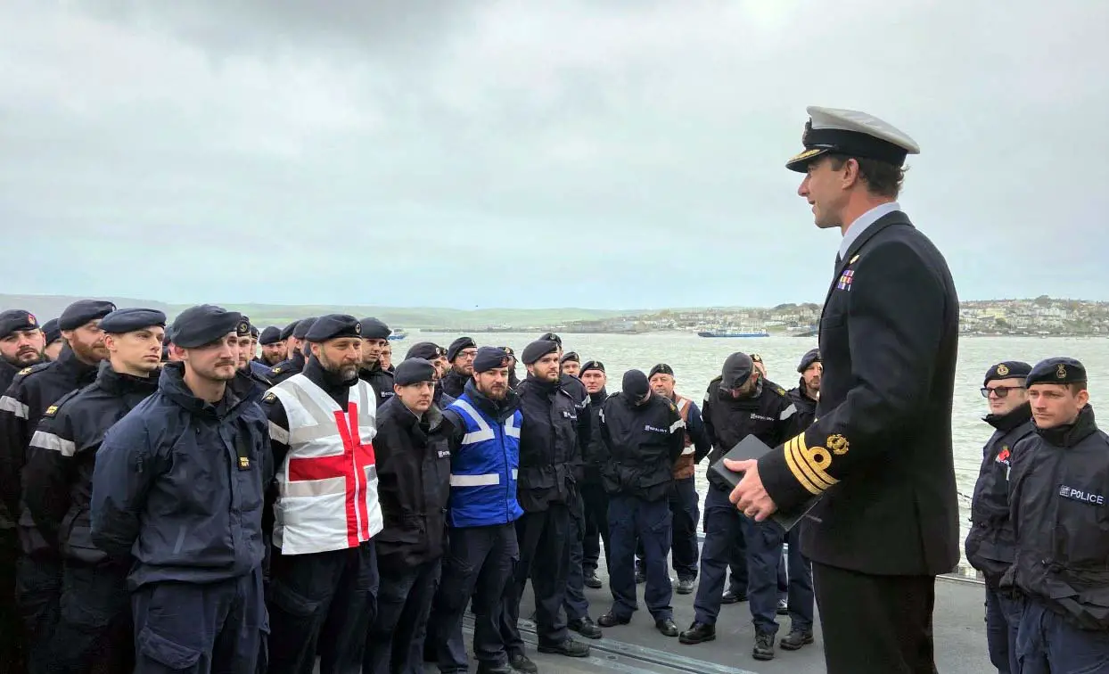 HMS Iron Duke commander and crew.