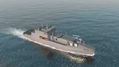 Artist rendering of the Royal Navy's new support ship