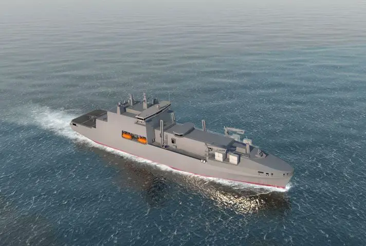 Artist rendering of the Royal Navy's new support ship