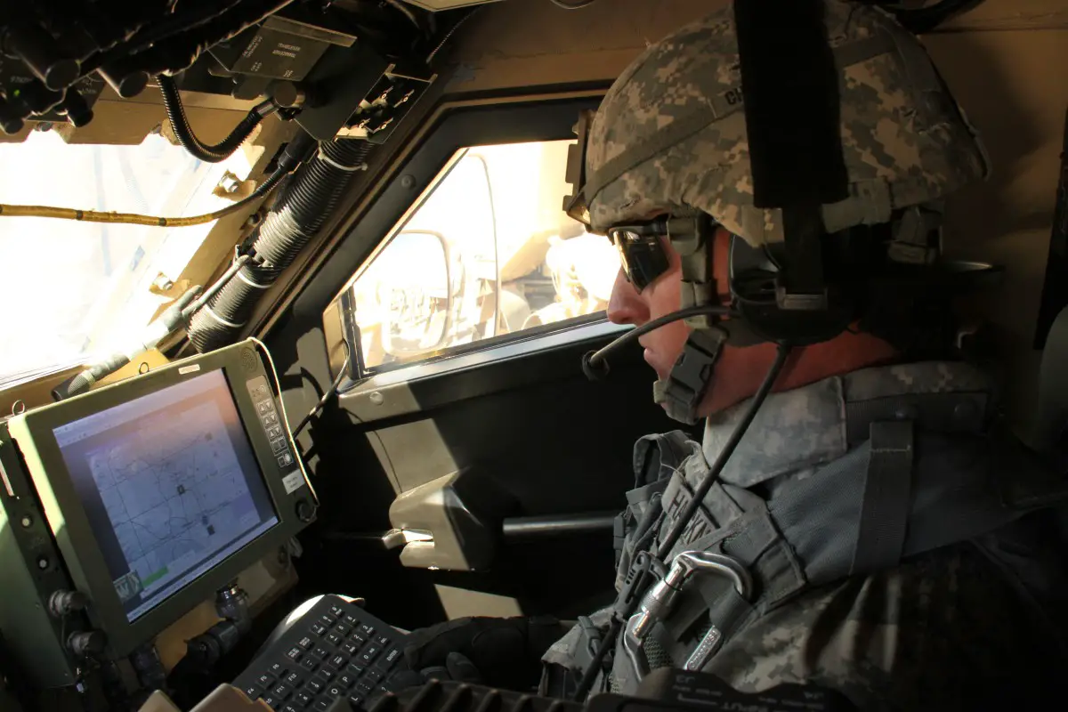 US Army soldier demonstrates Warfighter Information Network-Tactical Increment 2 and mission command