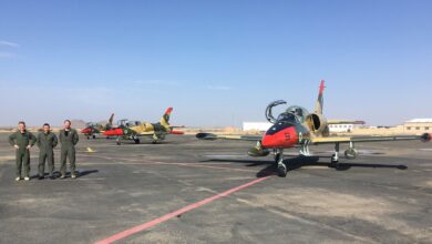 Test pilots deliver three modernized L-39ZA Albatros to Nigeria.