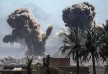 An air strike in the Syrian town of Baghuz