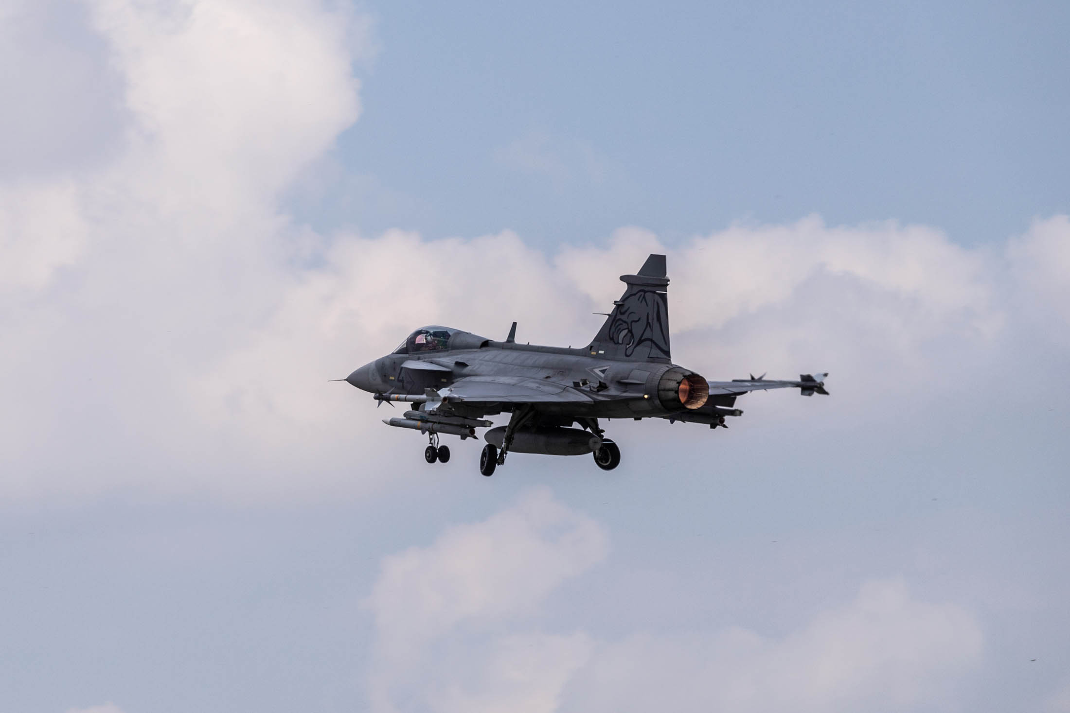 Hungarian Air Force JAS 39 Gripen launches for air policing mission. Photo: NATO