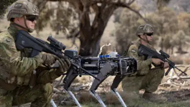 Australian army soldier with Ghost Robotics robot