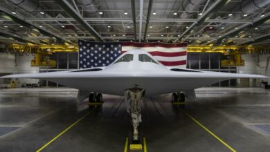 The B-21 Raider being unveiled to the public at a ceremony December 2, 2022 in Palmdale, California