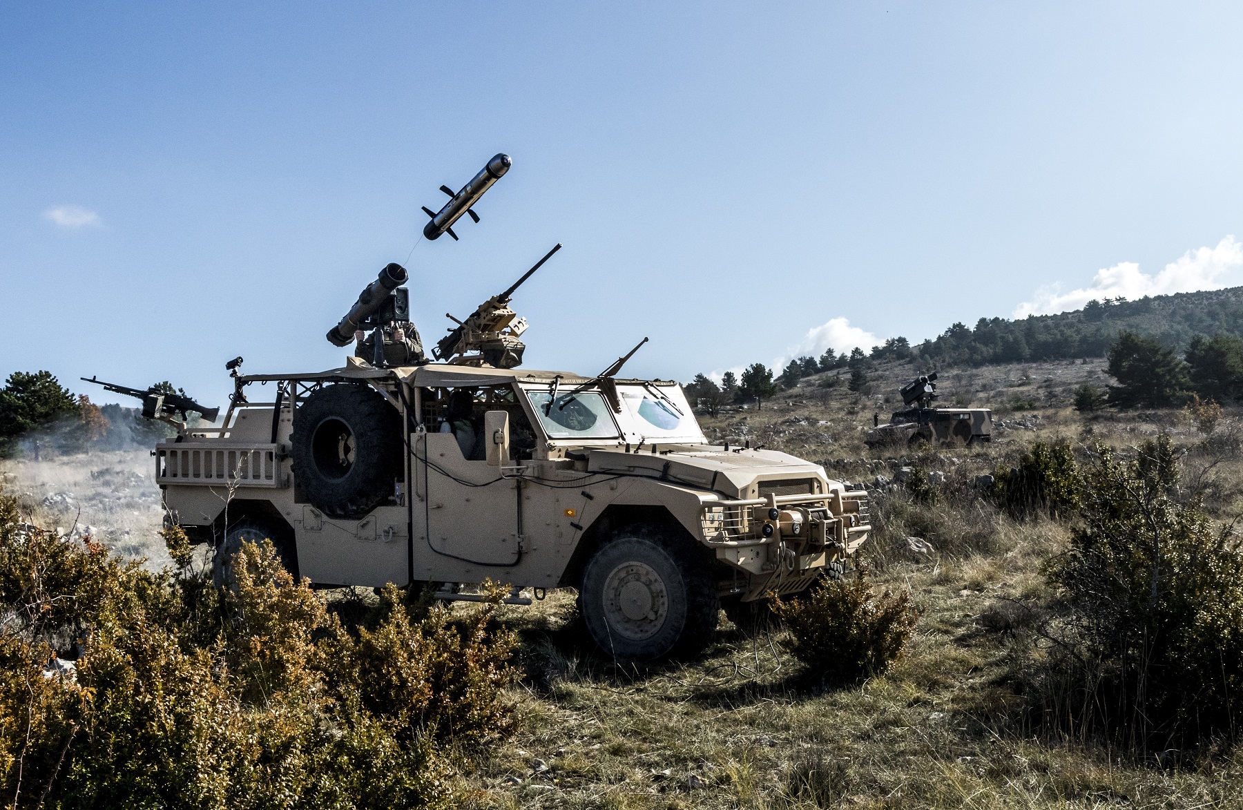 MBDA carrying out the first firing of an MMP missile from an ARQUUS Sabre special forces vehicle