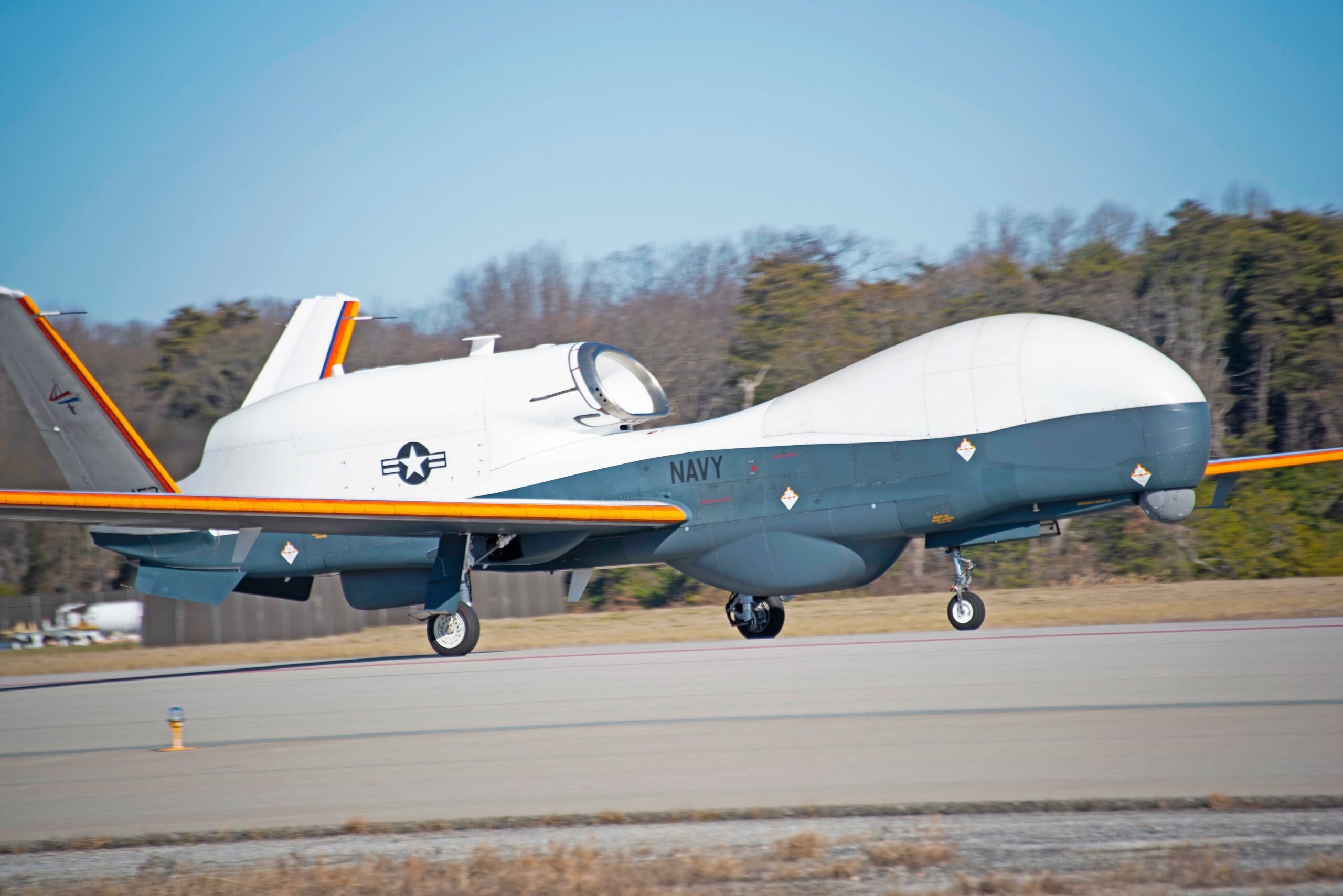 The MQ-4C Triton prepares for flight Jan. 25 at Patuxent River, Md.