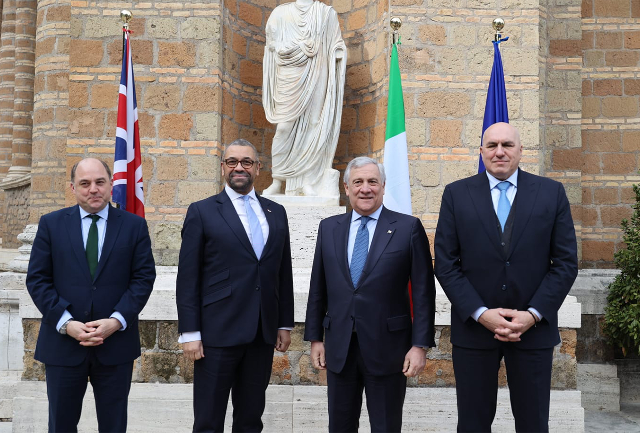 British and Italian defense officials at a defense cooperation meeting in Rome