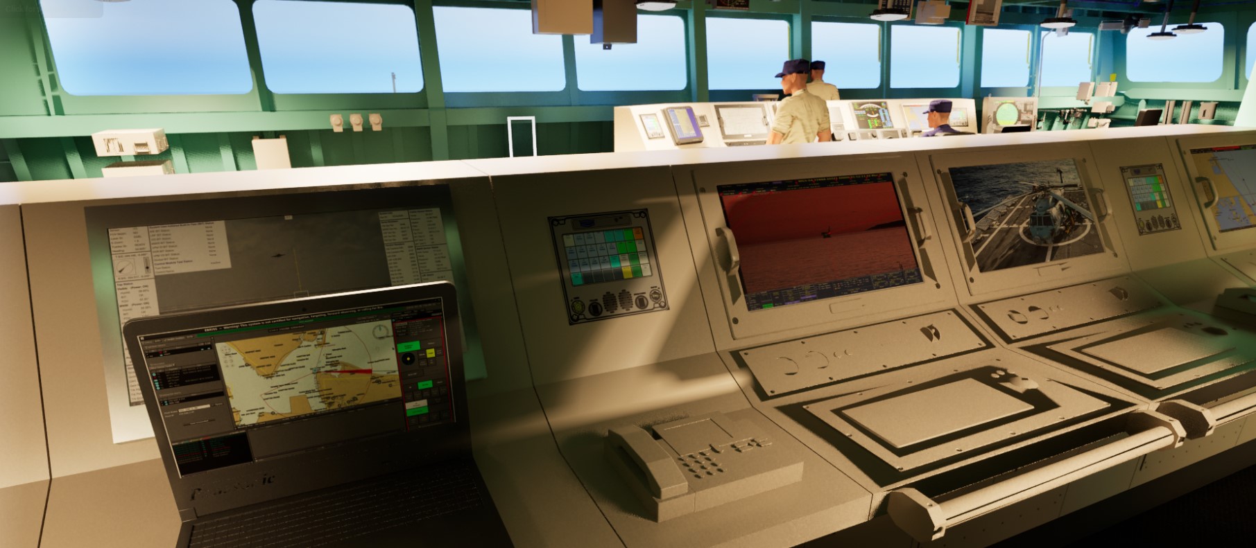 US Navy rendering of behind the aft navigation console on the FFG 62 model. Photo: US Navy