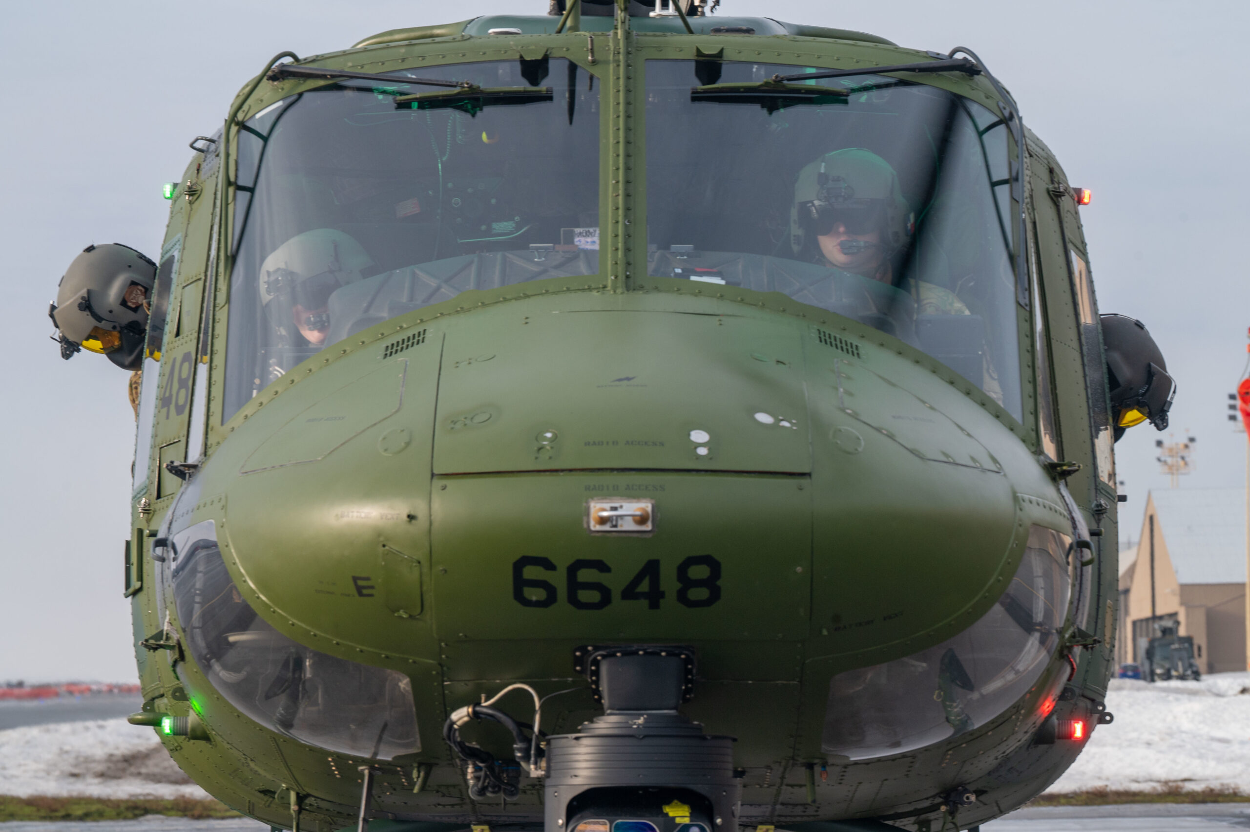 A U.S. Air Force crew from 36th Rescue Squadron prepares for takeoff with UH-1N Huey number 6648 to reach 20,000 flight hours at Fairchild Air Force Base, Washington, Jan. 13, 2023. The 36th RQS completed 759 flights in 2022, with its fleet of UH-1Ns averaging 18,000 hours total flight time. (U.S. Air Force photo by Airman 1st Class Stassney Davis)