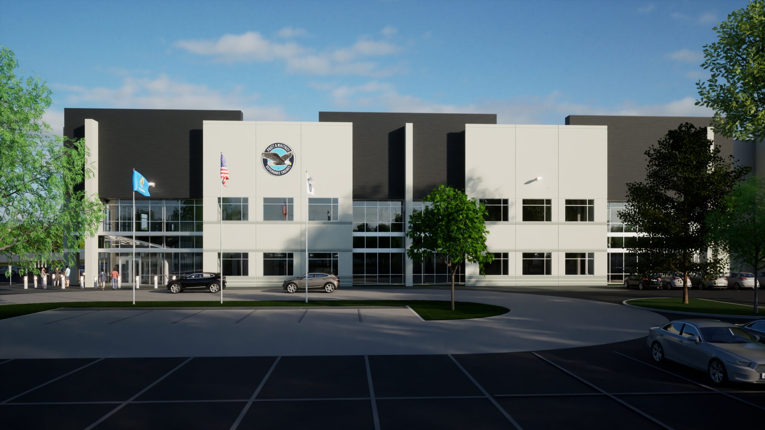 Pratt & Whitney’s new Oklahoma City Sustainment Center for military engines (rendering). Photo: Pratt & Whitney