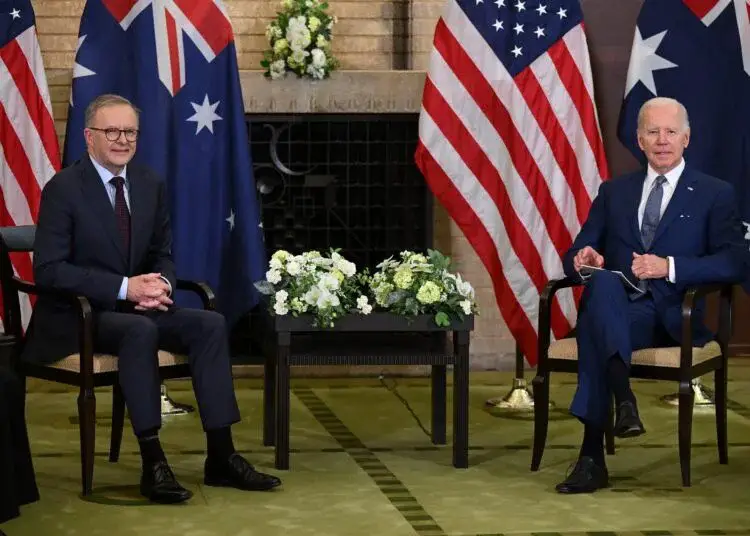 US President Joe Biden and Australian Prime Minister Anthony Albanese hold a meeting