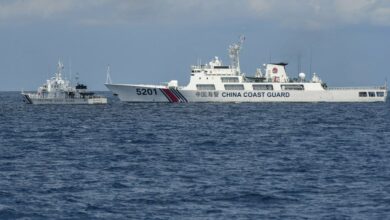 Chinese ship and Philippine vessel