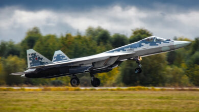 Russia's Sukhoi Su-57 stealth multirole fighter aircraft