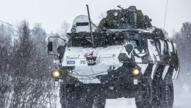 Finnish XA-203 armoured personnel carrier on a road march during exercise Trident Juncture 2018 in Norway on October 30, 2018. Trident Juncture 2018 is NATO’s largest exercise in many years, bringing together around 50,000 personnel from all 29 Allies, plus partners Finland and Sweden. Around 65 vessels, 250 aircraft and 10,000 vehicles will participate. Photo: Ville Multanen, Finnish Defence Forces Combat Camera