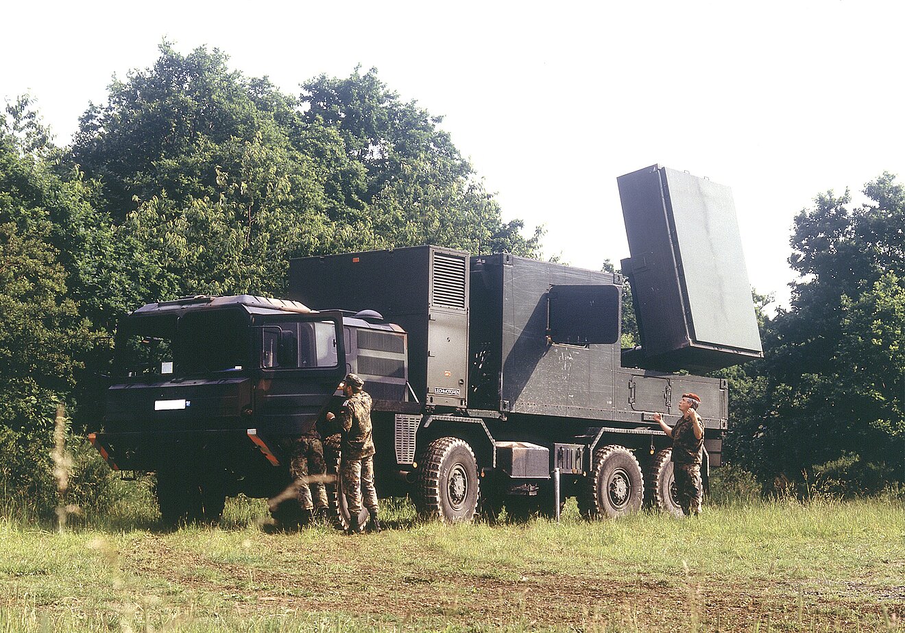 Artillery location radar Cobra of the German army in field