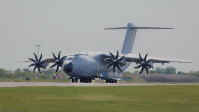 The Royal Air Force has taken delivery of the 22nd Atlas C1 (A400M) transport aircraft, completing the delivery development & production phase. The four-engine turboprop aircraft touched down at its new home of RAF Brize Norton.