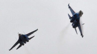 Two Sukhoi Su-27 fighters