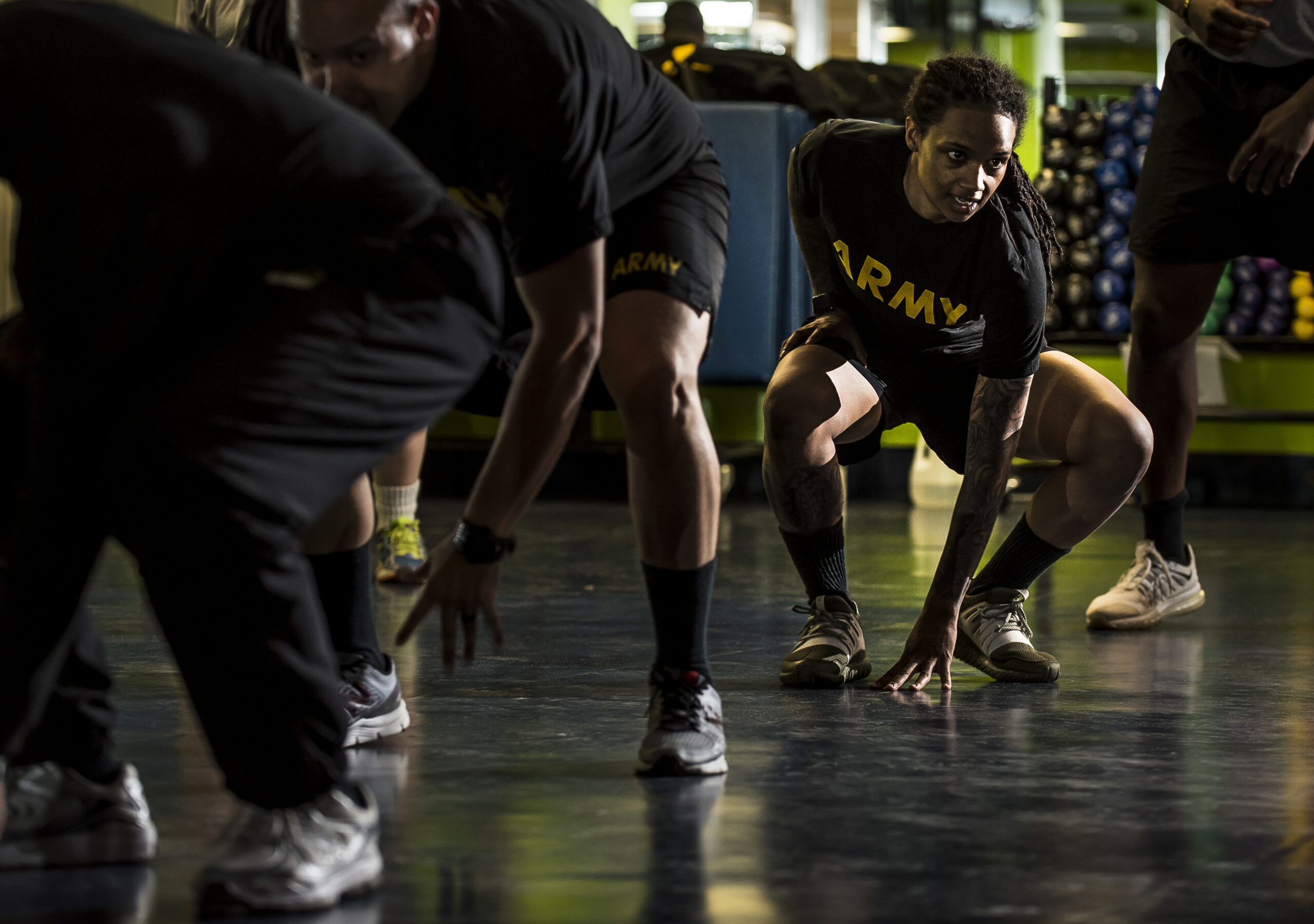 U.S. Army Reserve Soldiers from the 200th Military Police Command participate in a Zumba fitness class during a Performance Triad program organized by the command and hosted on Fort Meade, Maryland, May 9, 2017. The three-week fitness program took place from May 5-25 to help Soldiers who had either failed the Army Physical Fitness Test or had been on the Army Body Fat Composition program. The camp focused on the triad of overall health: physical fitness, nutrition and sleep, by providing education and personalized coaching to Soldiers in all three of those phases of life and more. (U.S. Army Reserve photo by Master Sgt. Michel Sauret)