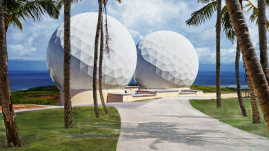 Relay Ground Station-Asia (RGS-A) will be deployed in Guam and connect legacy and next-generation missile-warning and tracking satellites. Artist Rendering