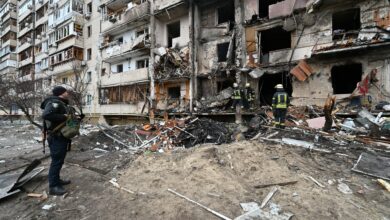 Destroyed Ukrainian building