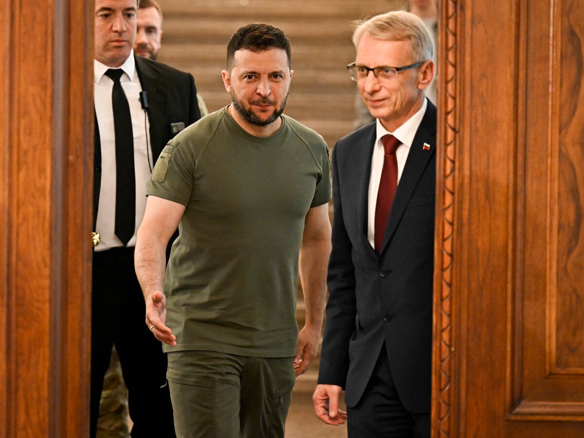 Ukraine PM Volodymyr Zelensky with Bulgaria PM Nikolai Denkov in Sofia