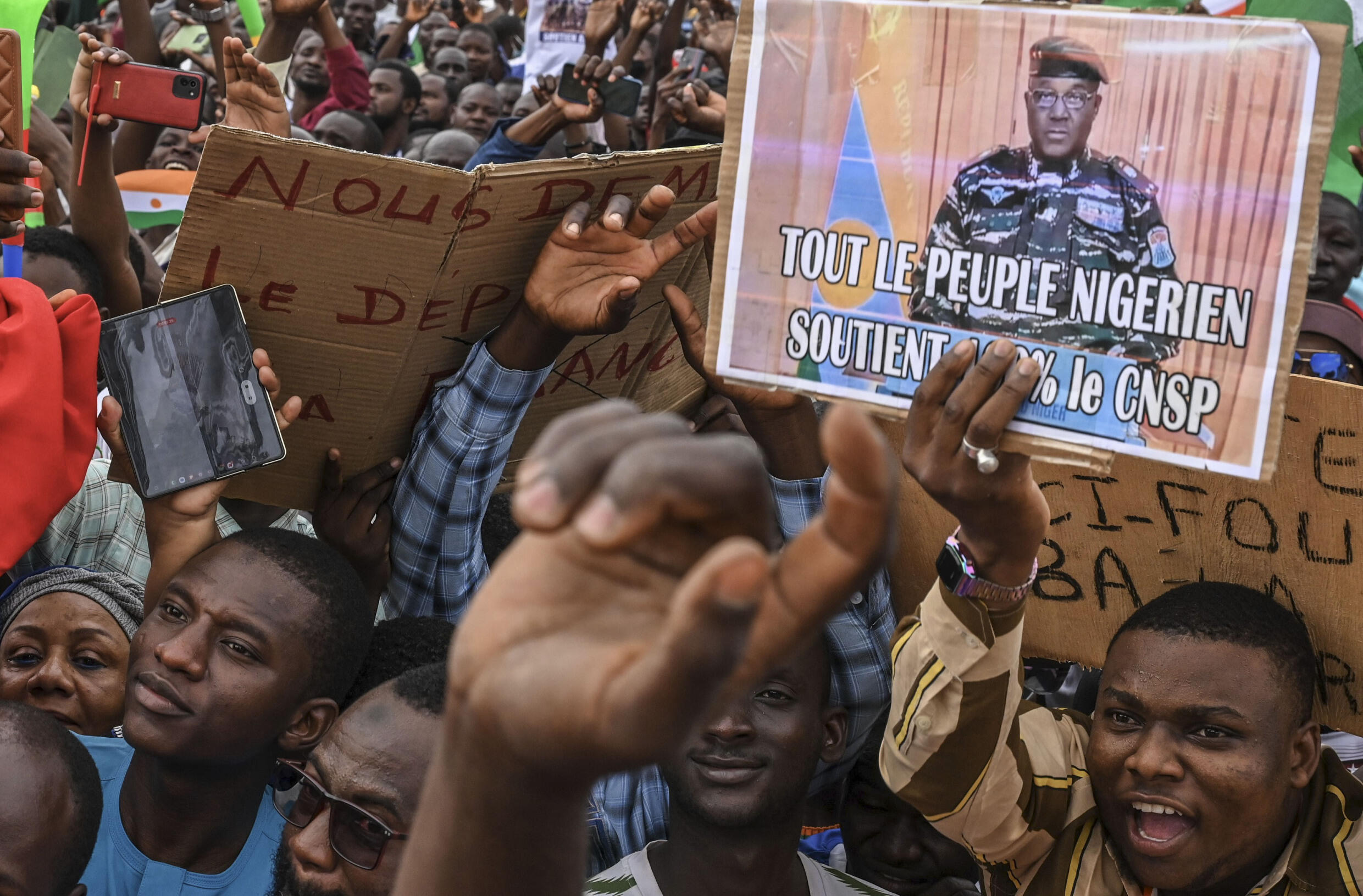 A rally in support of the coup leaders in Niger
