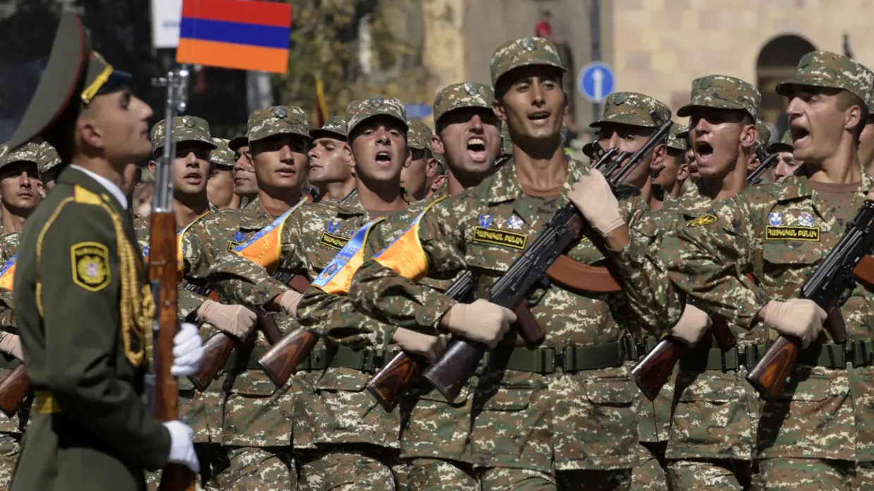 Armenian service members in Yerevan