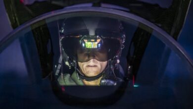 Pilot wearing Striker II helmet. Photo: UK Royal Air Force