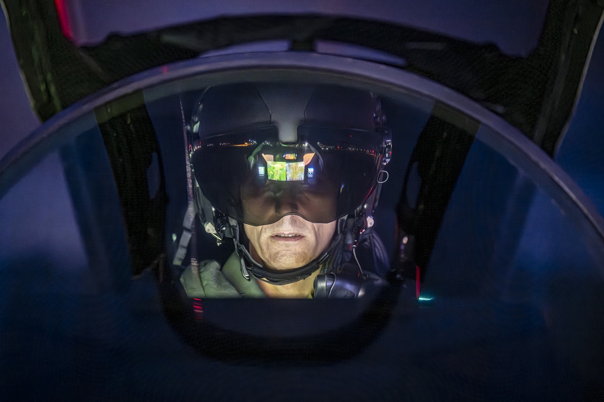 Pilot wearing Striker II helmet. Photo: UK Royal Air Force