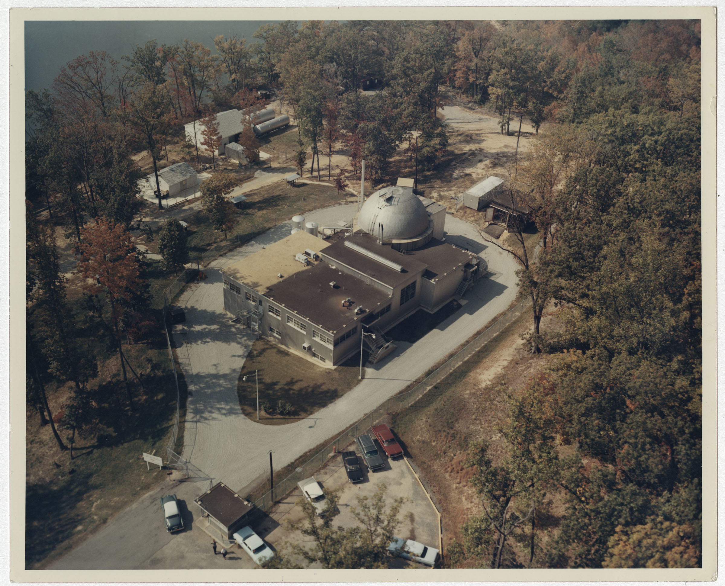 Aerial view of SM-1 nuclear reactor and plant circa the 1960s. SM-1 was the first nuclear power plant to successfully provide power to the commercial grid when it came online in April 1957. While SM-1’s reactor was initially deactivated in 1973, the U.S. Army Corps of Engineers is in the process of planning for the reactor’s decommissioning and dismantlement of the facility.