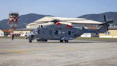 Italian Navy’s final NH90 helicopter at Maristaeli Luni Base