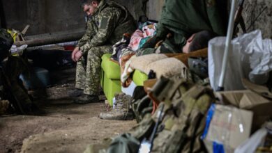 Ukrainian soldiers rest
