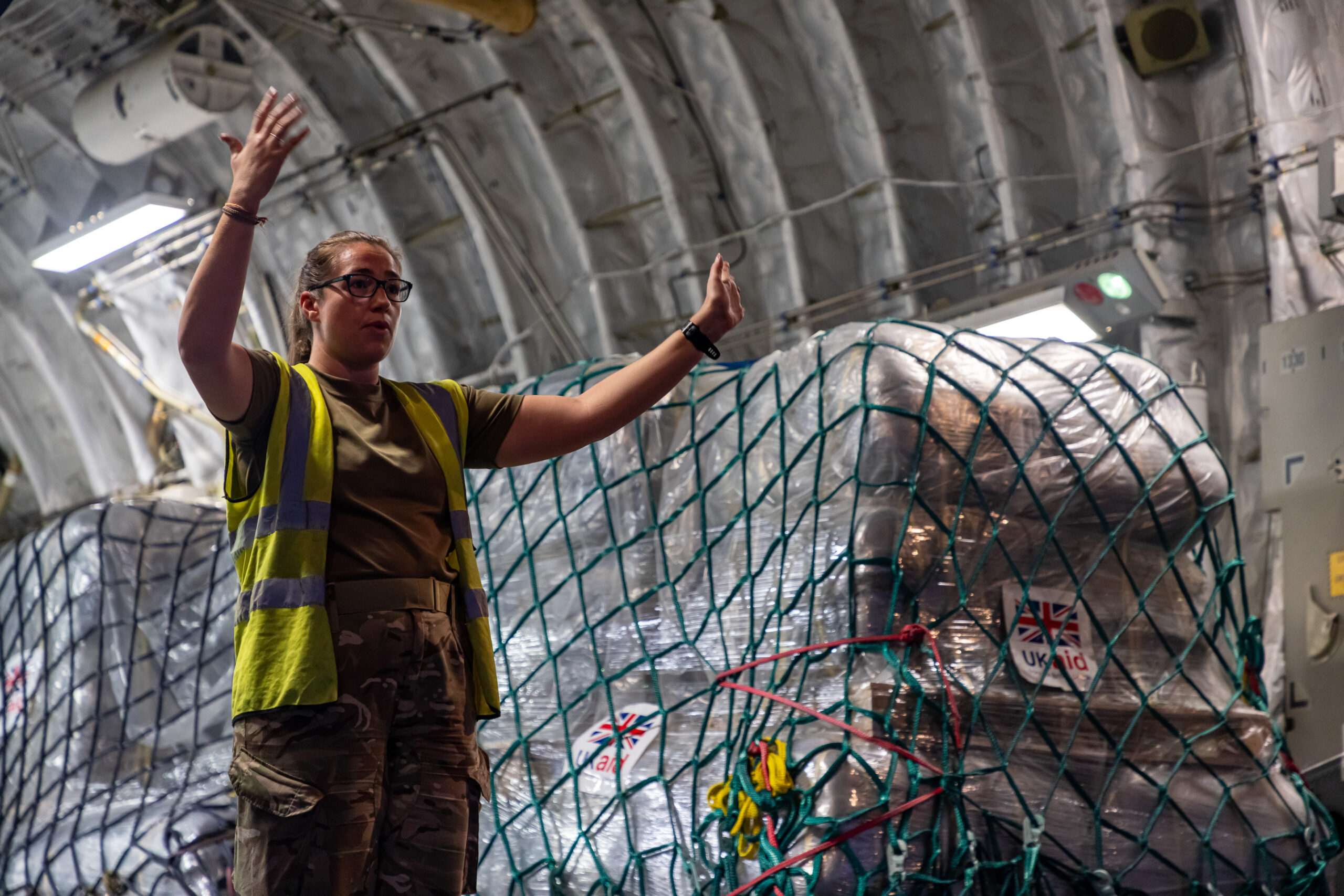 A Royal Air Force C-17 Globemaster arrived in Egypt on the 23rd of November 2023 to deliver UK Aid. The fourth UK aircraft carrying humanitarian aid landed in Al Arish, Egypt, for onward transfer to Gaza. The RAF flight carried 23 tonnes of humanitarian aid, including 4,500 blankets and 4,500 sleeping mats for distribution by the United Nations Relief and Works Agency (UNRWA). Defence Secretary Grant Shapps said: The RAF continues to deliver on the UKs commitment to helping those in need by operating flights into the region to provide urgent humanitarian support which will save civilian lives. The UK is driving international efforts to support the humanitarian response in Gaza, working closely alongside partners and allies to de-escalate the situation.