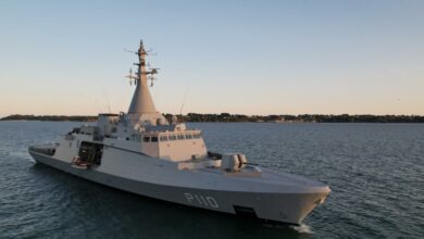 UAE Navy's first Gowind-class multi-mission corvette, the “Bani Yas,”