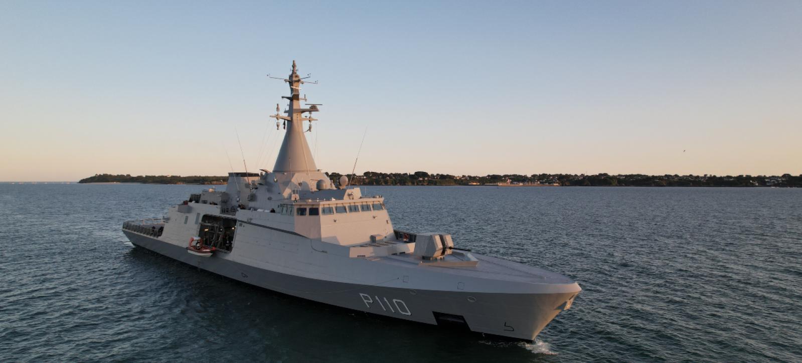UAE Navy's first Gowind-class multi-mission corvette, the “Bani Yas,”