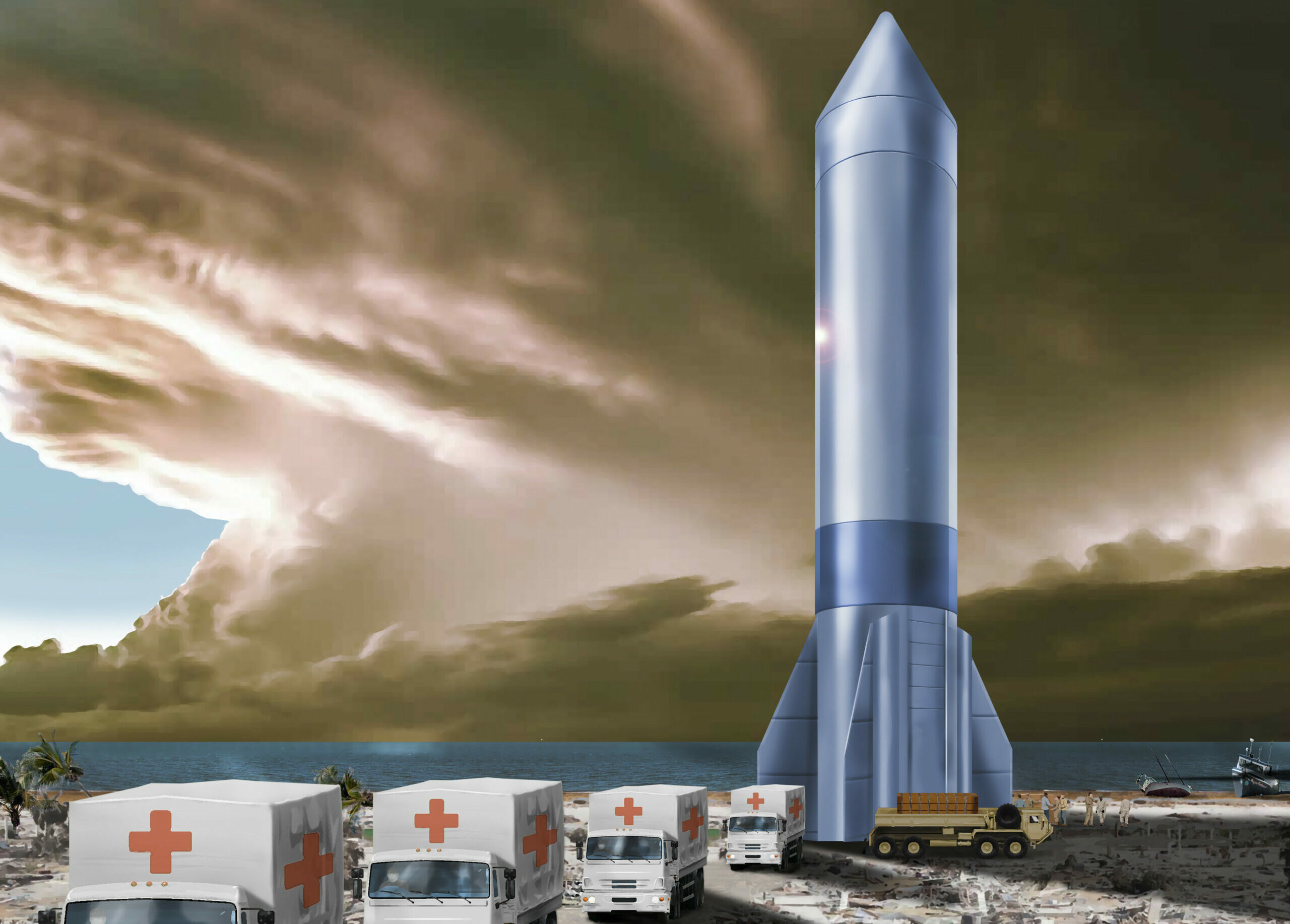 A graphic depicting Rocket Cargo, one of the Department of Air Force Vanguard programs that focuses on rapid global mobility including delivery of medical supplies